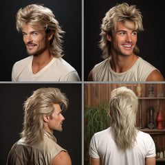 Generic blonde mullet back length detail displaying 20-inch profile and easy movement