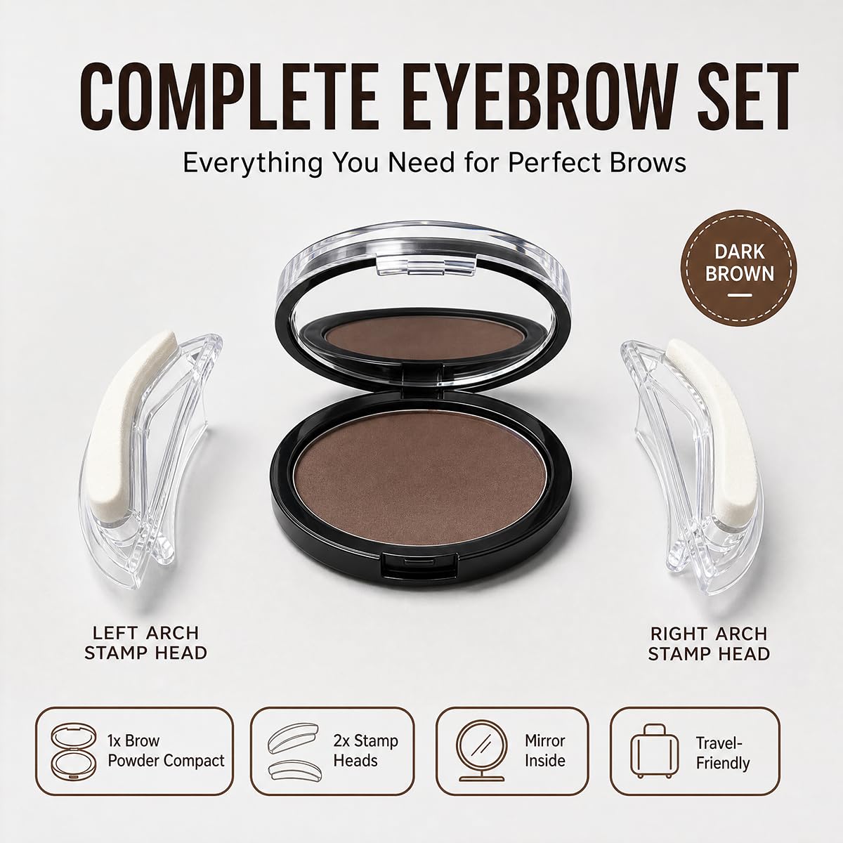 Generic eyebrow stamp texture and tip detail showing crisp stamp shape for defined brows