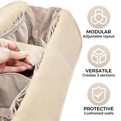 Generic padded wall close-up showing cushioned protection for cosmetics
