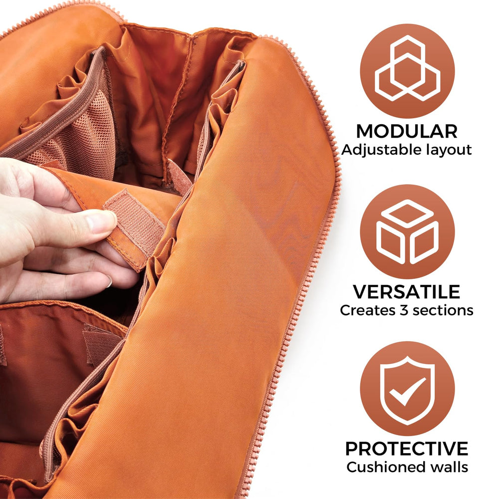 Generic close-up of padding and zipper offering protective durability benefit