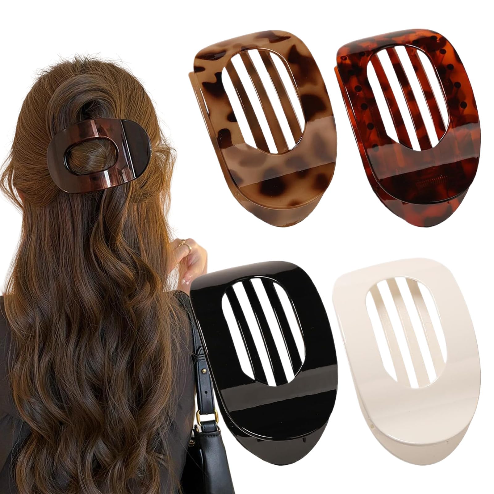 Generic duckbill clip front packaging showing four matte colors and neat layout, practical set