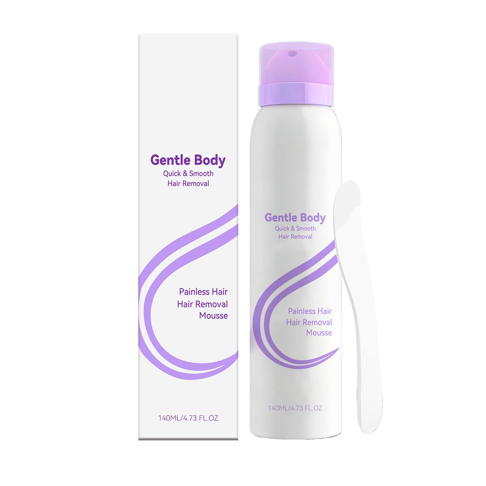 Generic foam mousse front packaging shows product and benefit gentle removal