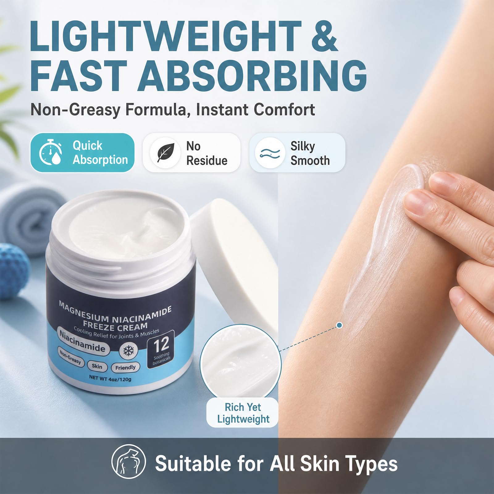 Generic lifestyle shot of cream used on foot and ankle for relief