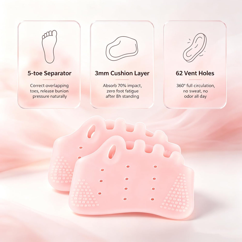 Generic silicone forefoot sleeve close-up showing soft texture and friction reduction
