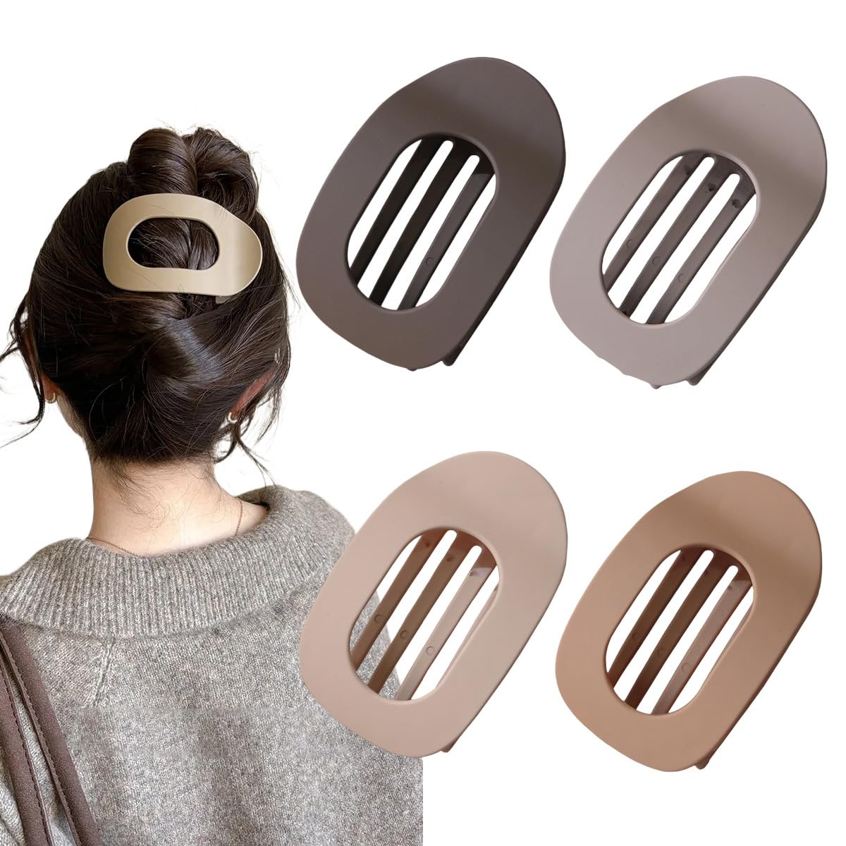 Generic 4-pack duckbill clips front view showing clean design and convenience