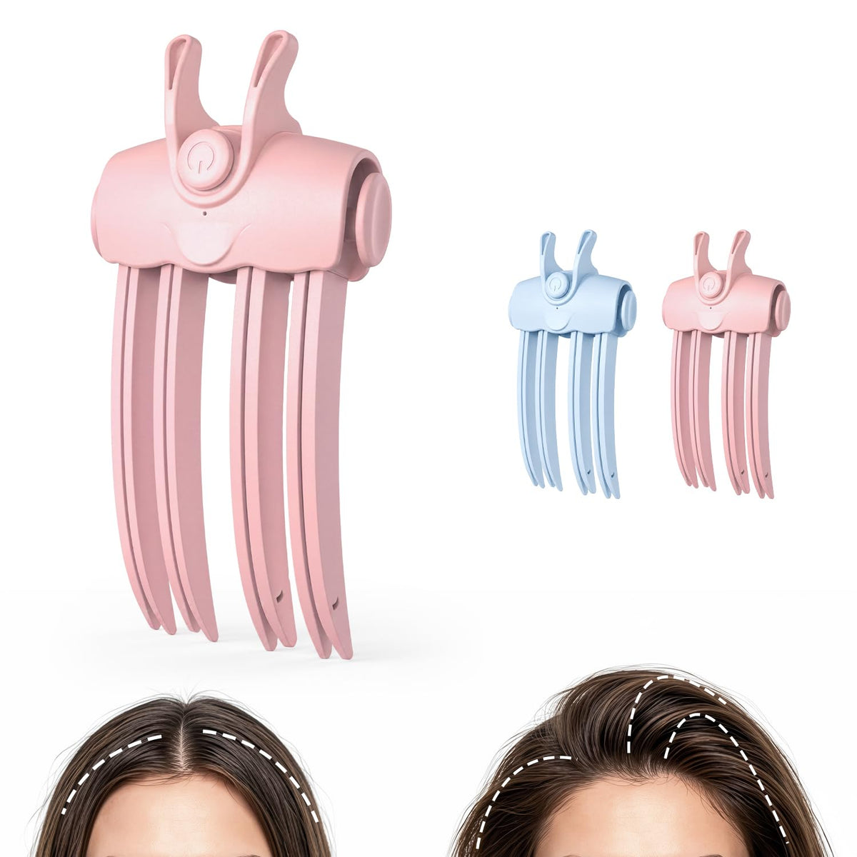Generic heated hair volume clip front view showing compact design and color benefit lightweight portability