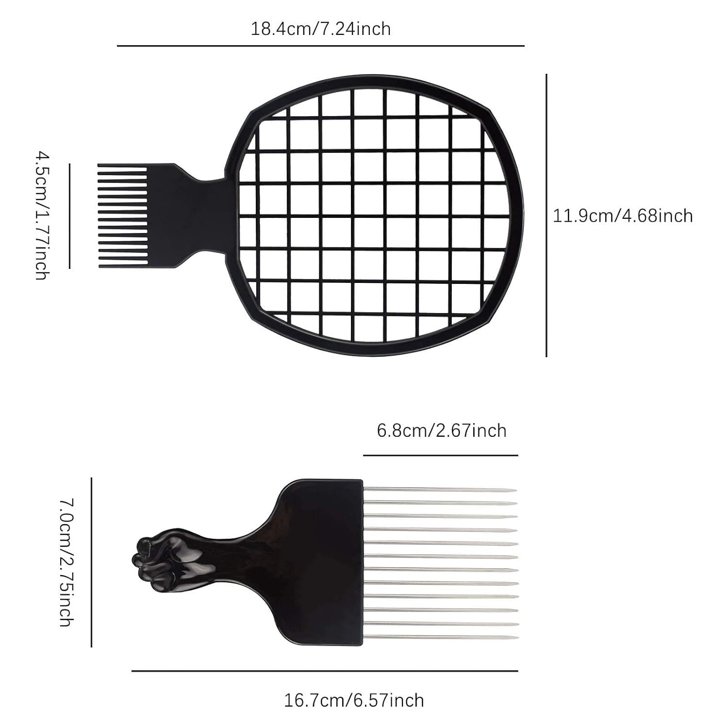 Generic grid comb top view for even sectioning and consistent curl patterning