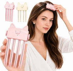 Generic heated root volumizer front view showing sleek pink design and clip for easy styling