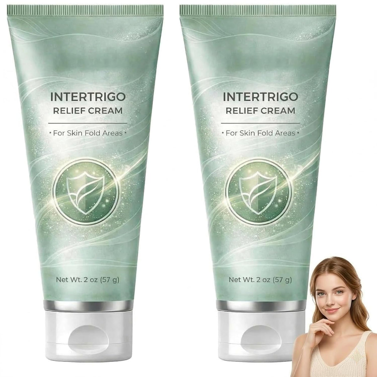Generic front view of both tubes showing product and pack convenience benefit