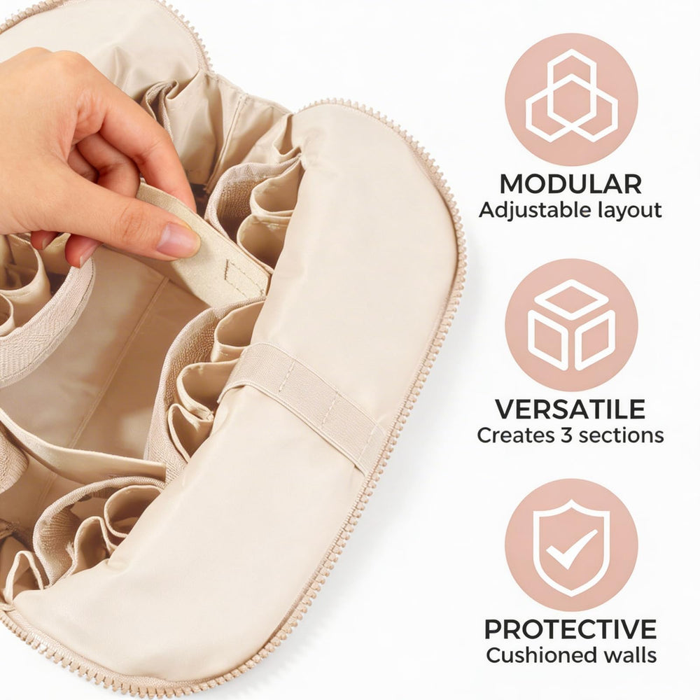 Generic holds full-size bottles and palettes for travel convenience