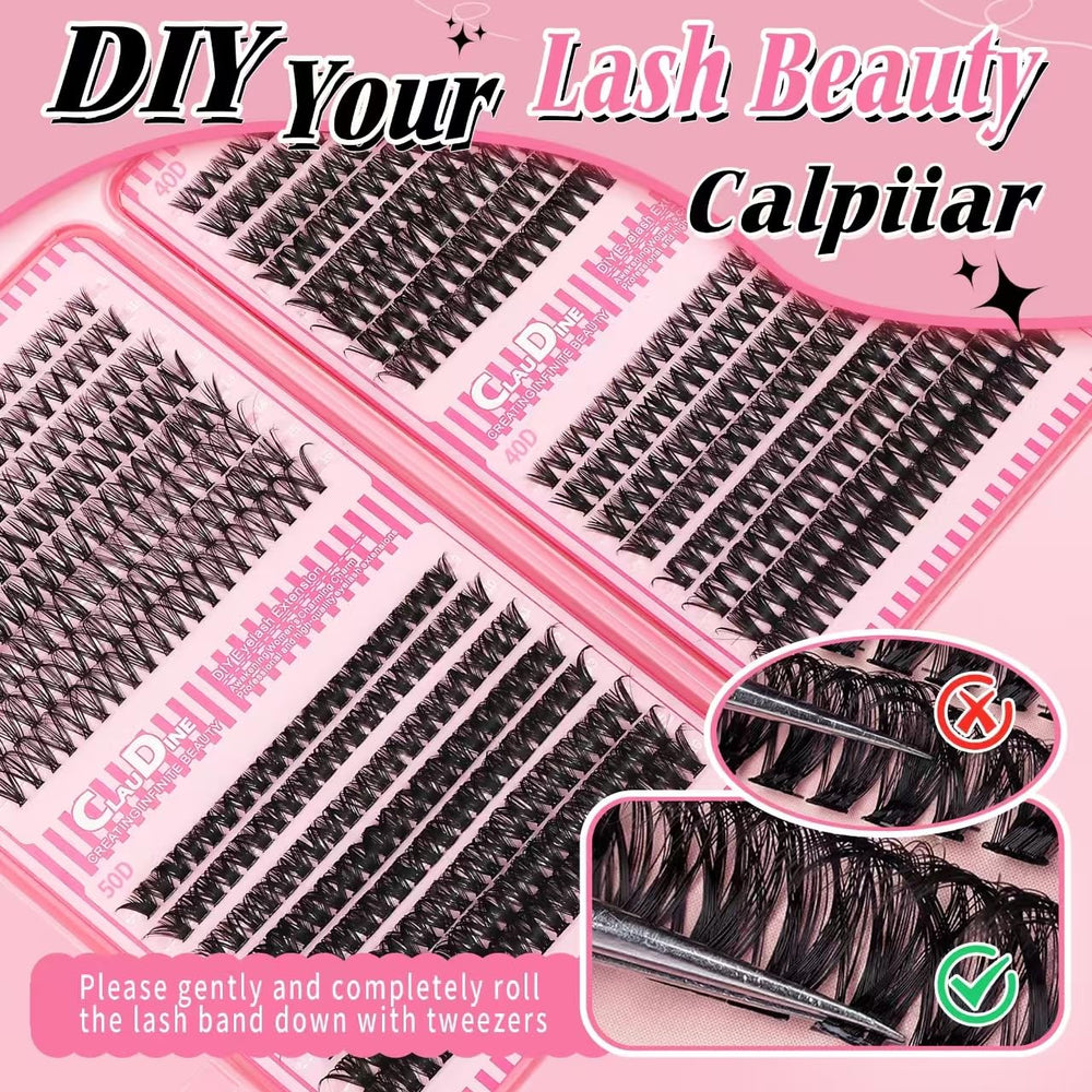 Generic close-up of lash cluster texture for natural blend benefit