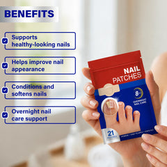 Generic brand applied on fingernail demonstrating easy peel-and-press application