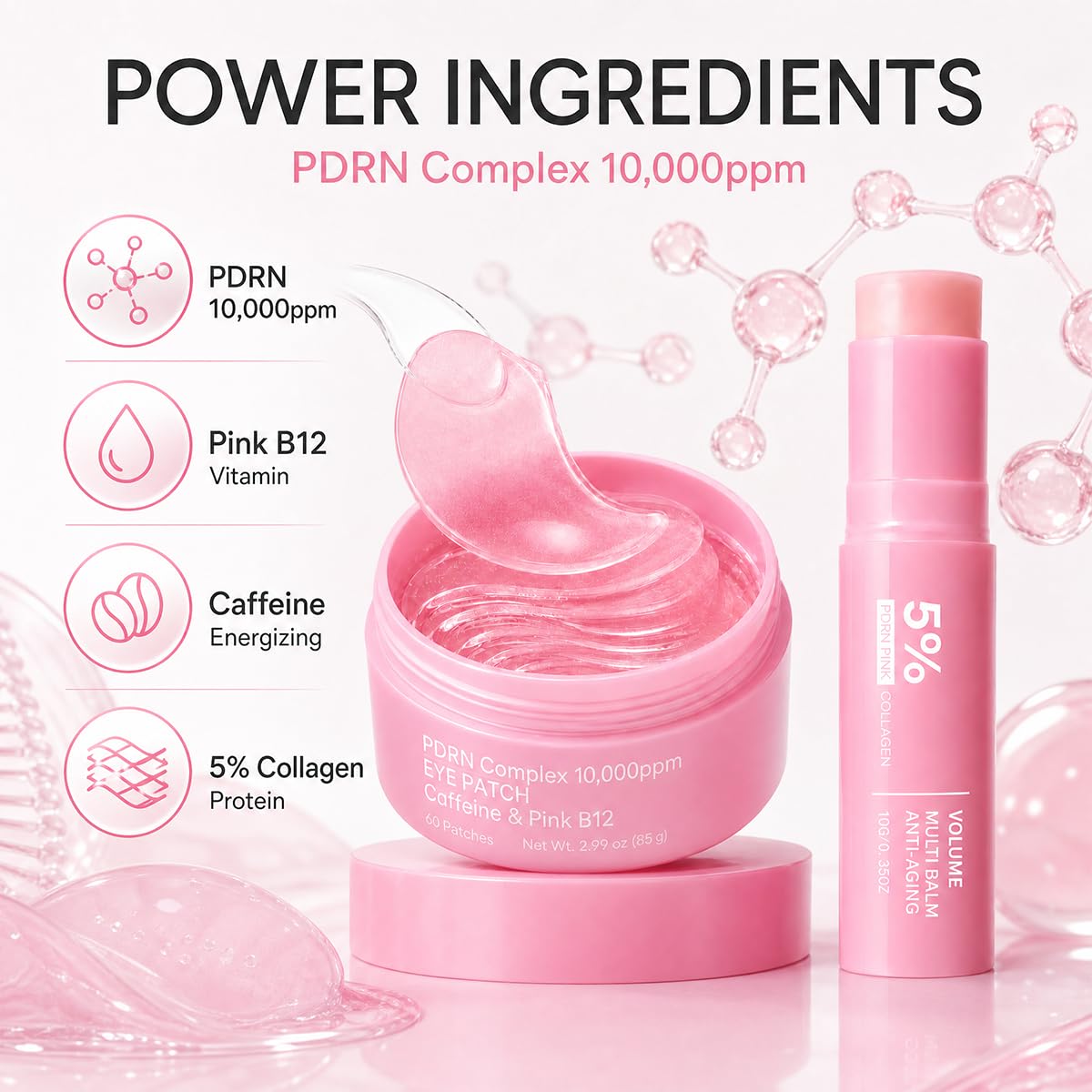 Generic PDRN balm tip detail with swatch showing smooth moisturizing finish