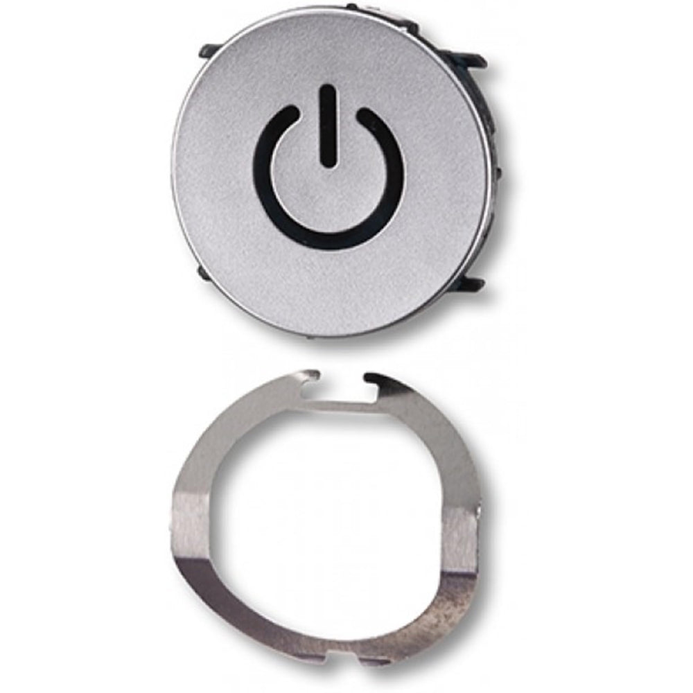 Generic power button close-up on Braun Series 9 showing fit and smooth operation benefit
