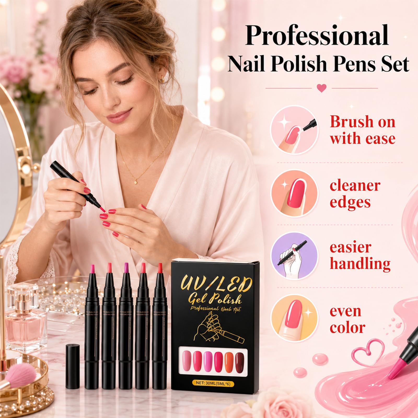 Generic close-up of precision brush tip showing brand control for detailed nail art