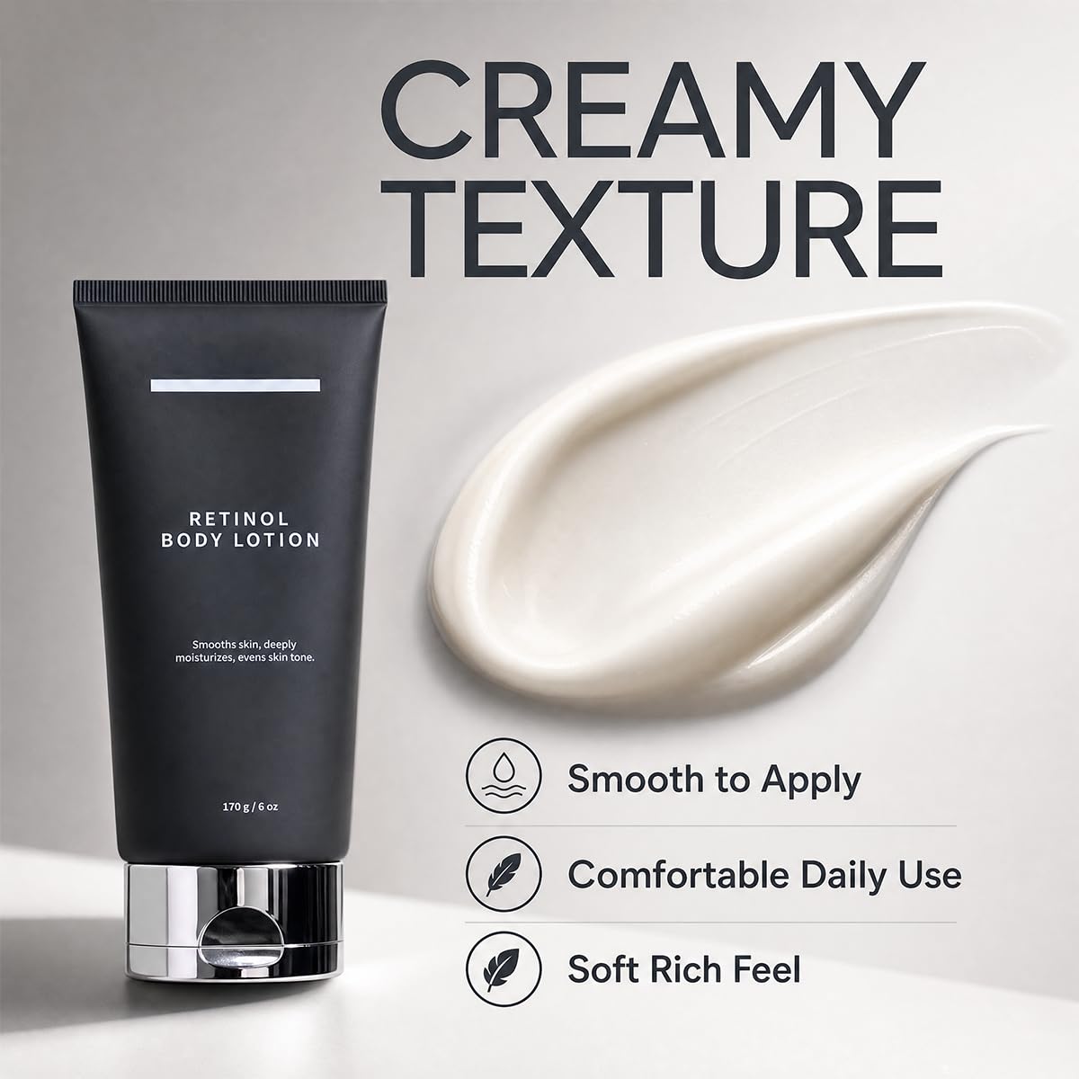 Generic brand skin after application showing no residue and quick absorption
