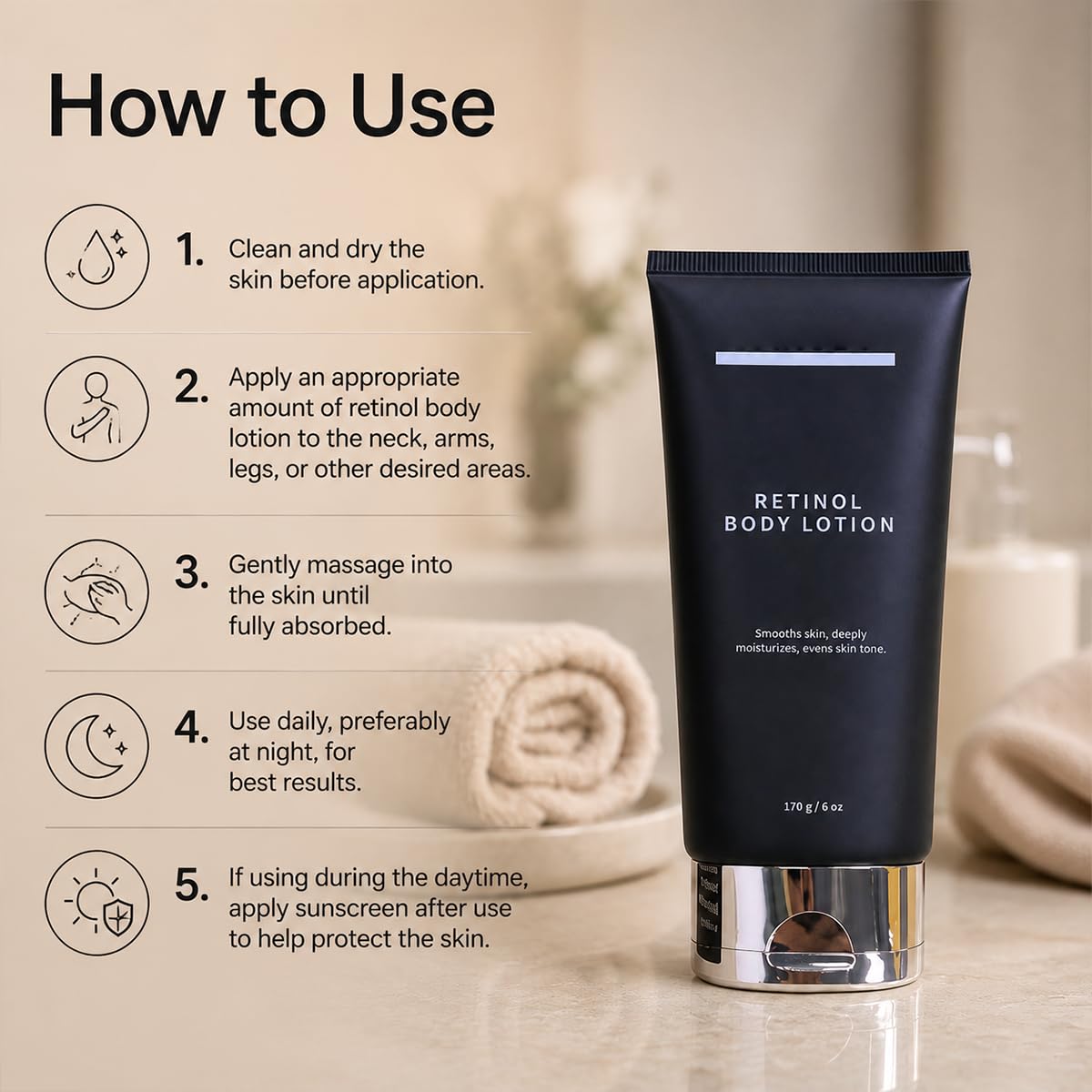 Generic brand 6oz tube in hand to show size and easy portability benefit