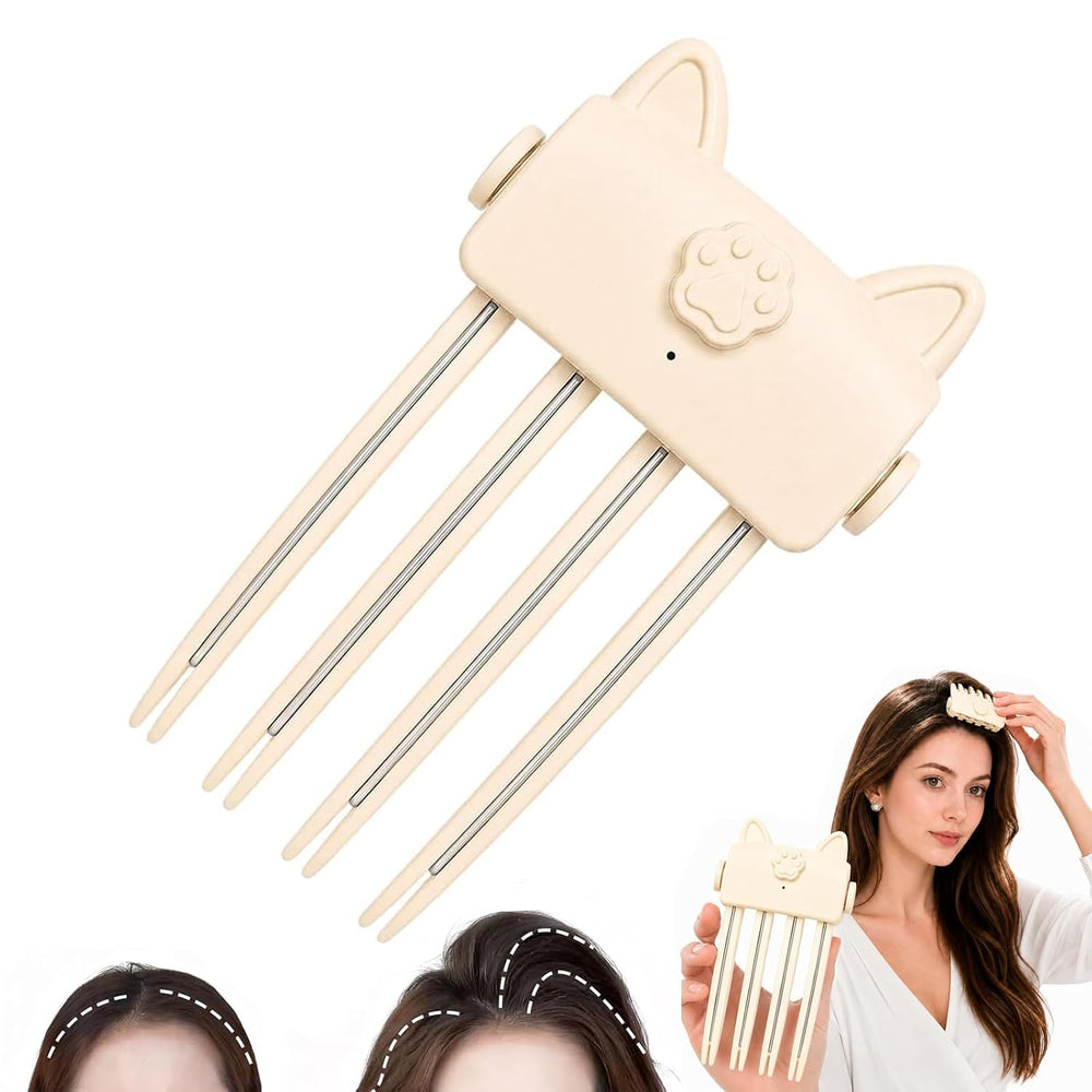 Generic heated root volumizer front view showing compact design and easy clip benefit