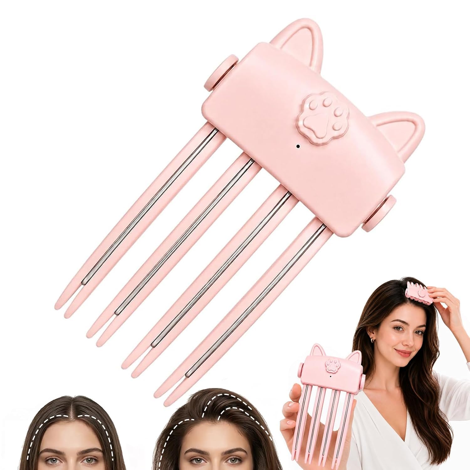 Generic root volumizer front view showing compact pink design and controls