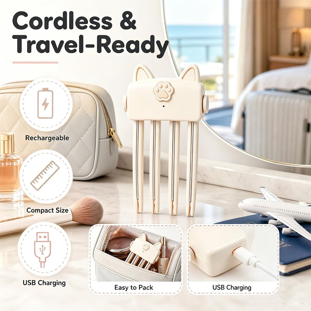 Generic heated root volumizer in travel pouch showing portability and on-the-go styling benefit