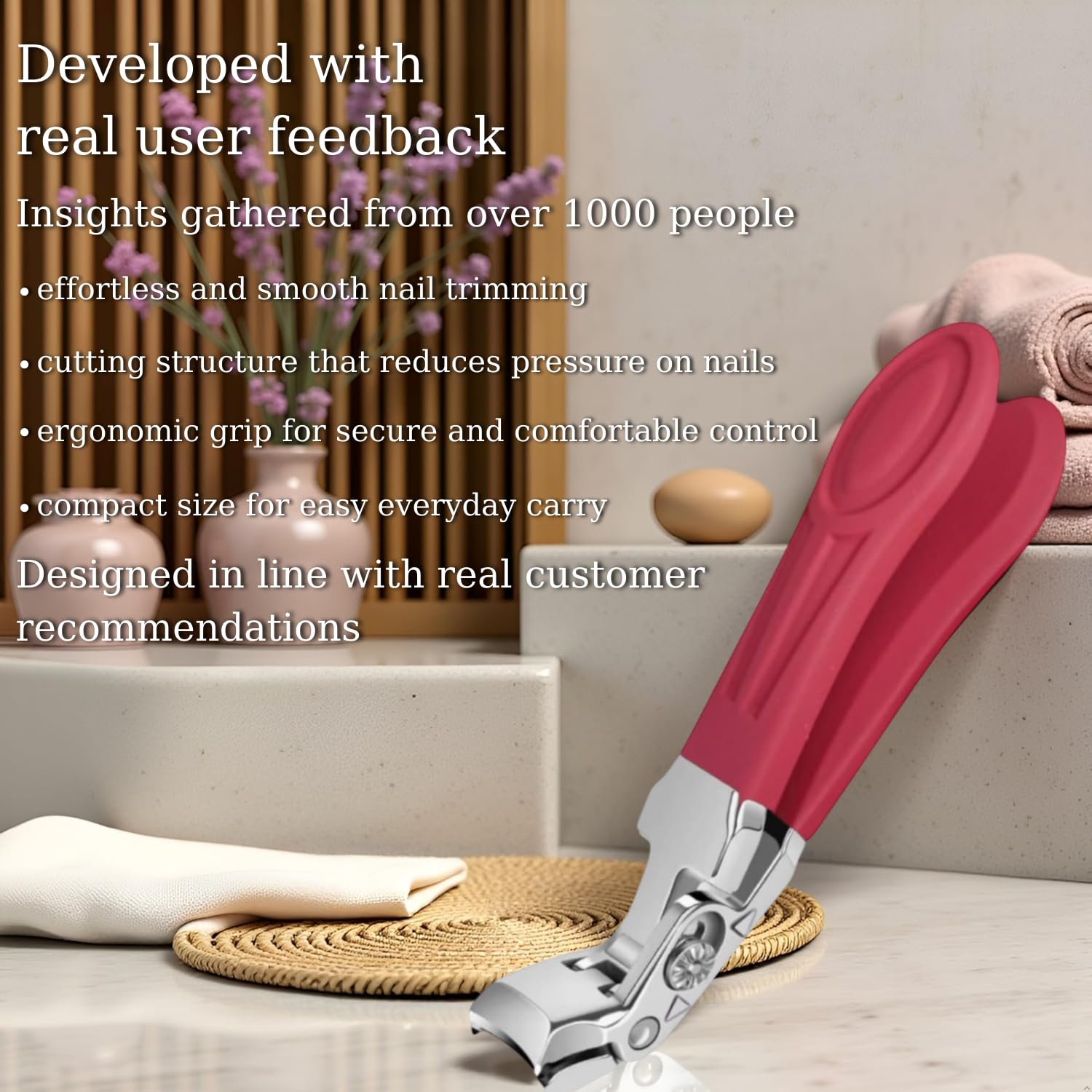 Generic ruby nail catcher open capturing clippings for tidy grooming