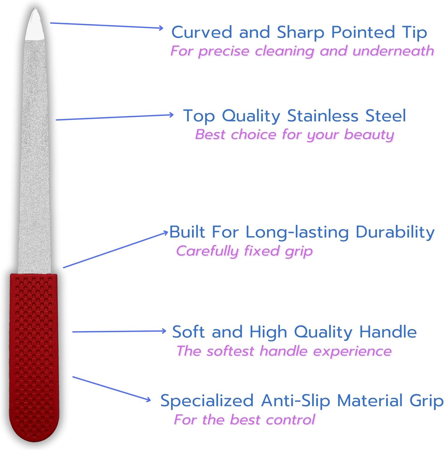 Generic ruby red filing natural nail showing precise shaping benefit