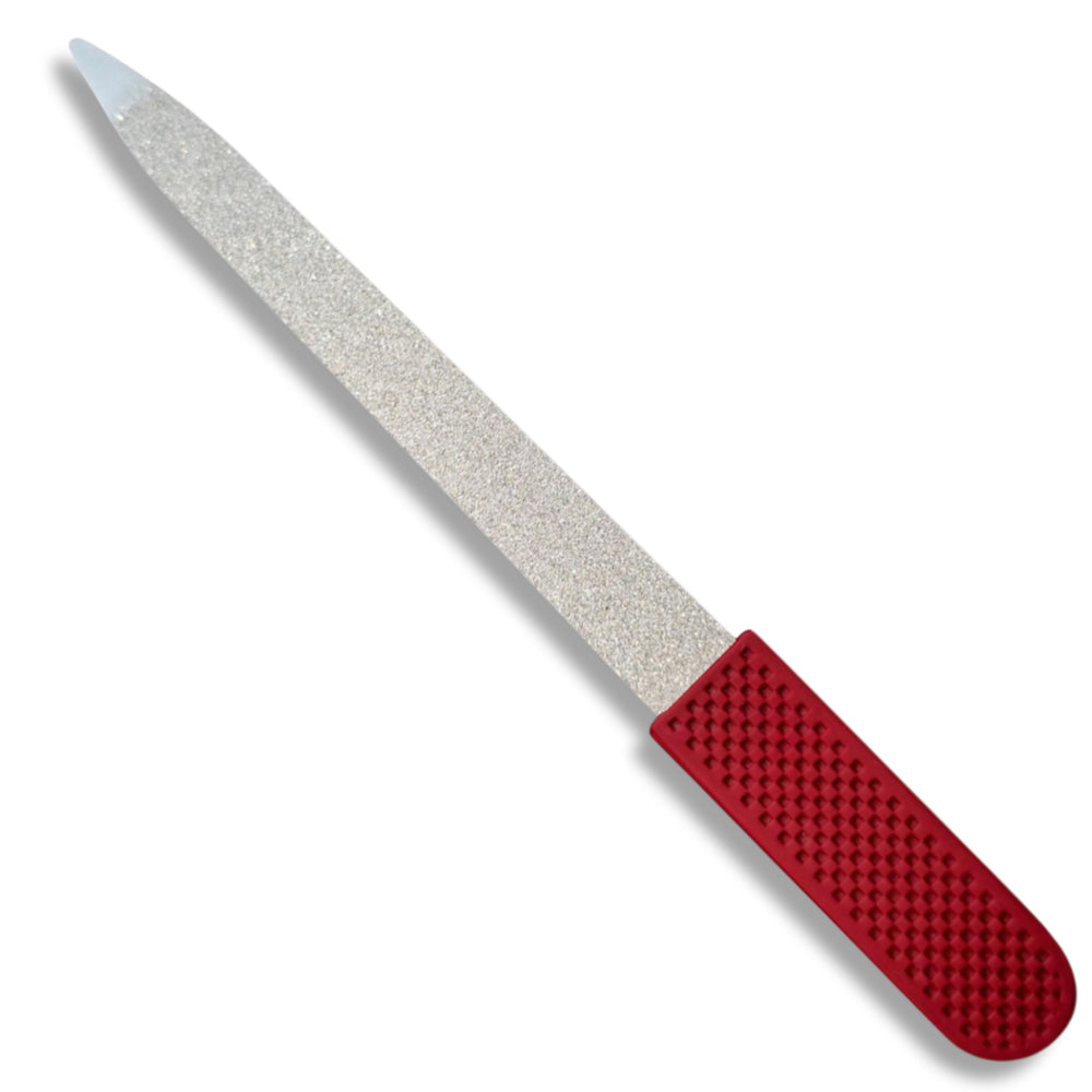 Generic ruby red front packaging showing professional nail file and benefits