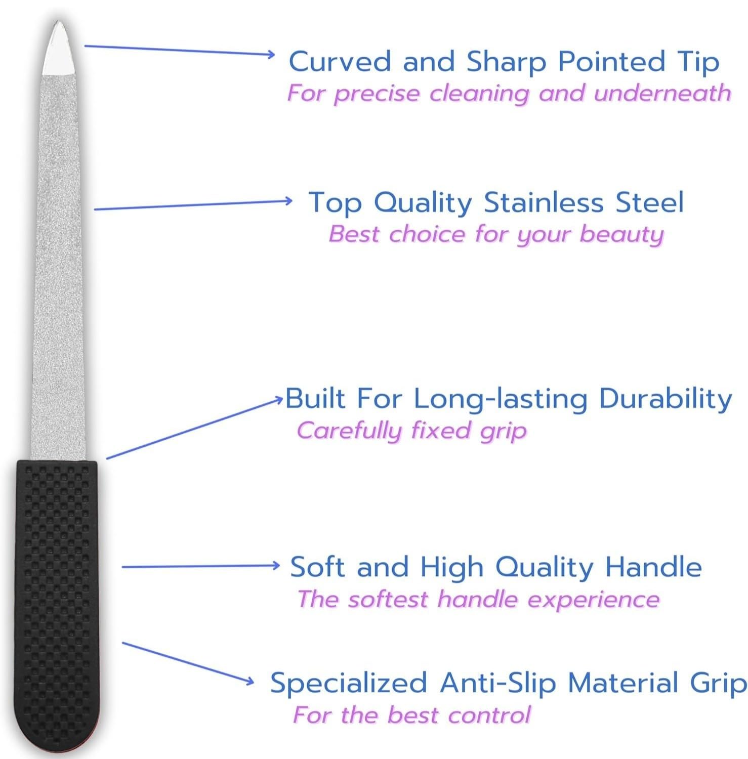 Generic nail file in hand demonstrating steady grip for safer filing