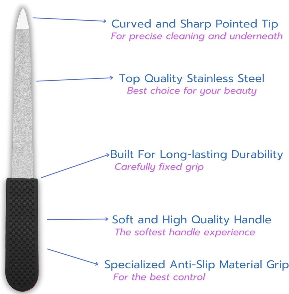Generic nail file in hand demonstrating steady grip for safer filing