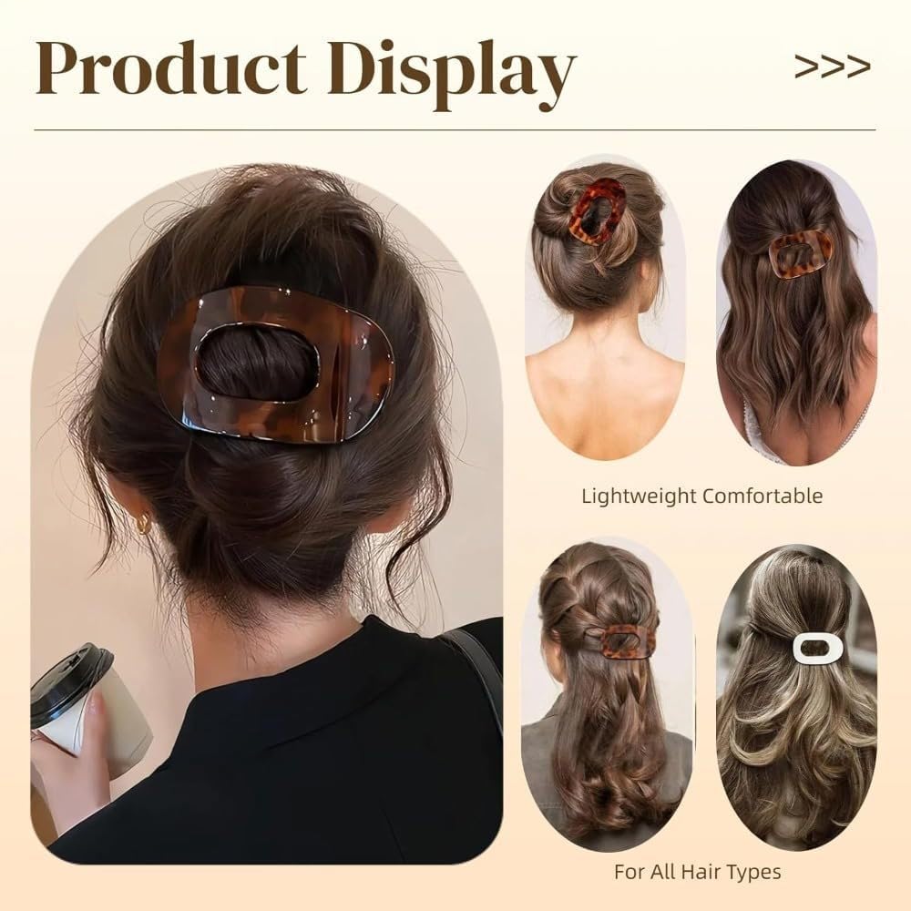 Generic side profile showing clip lying flat on scalp for comfortable wear