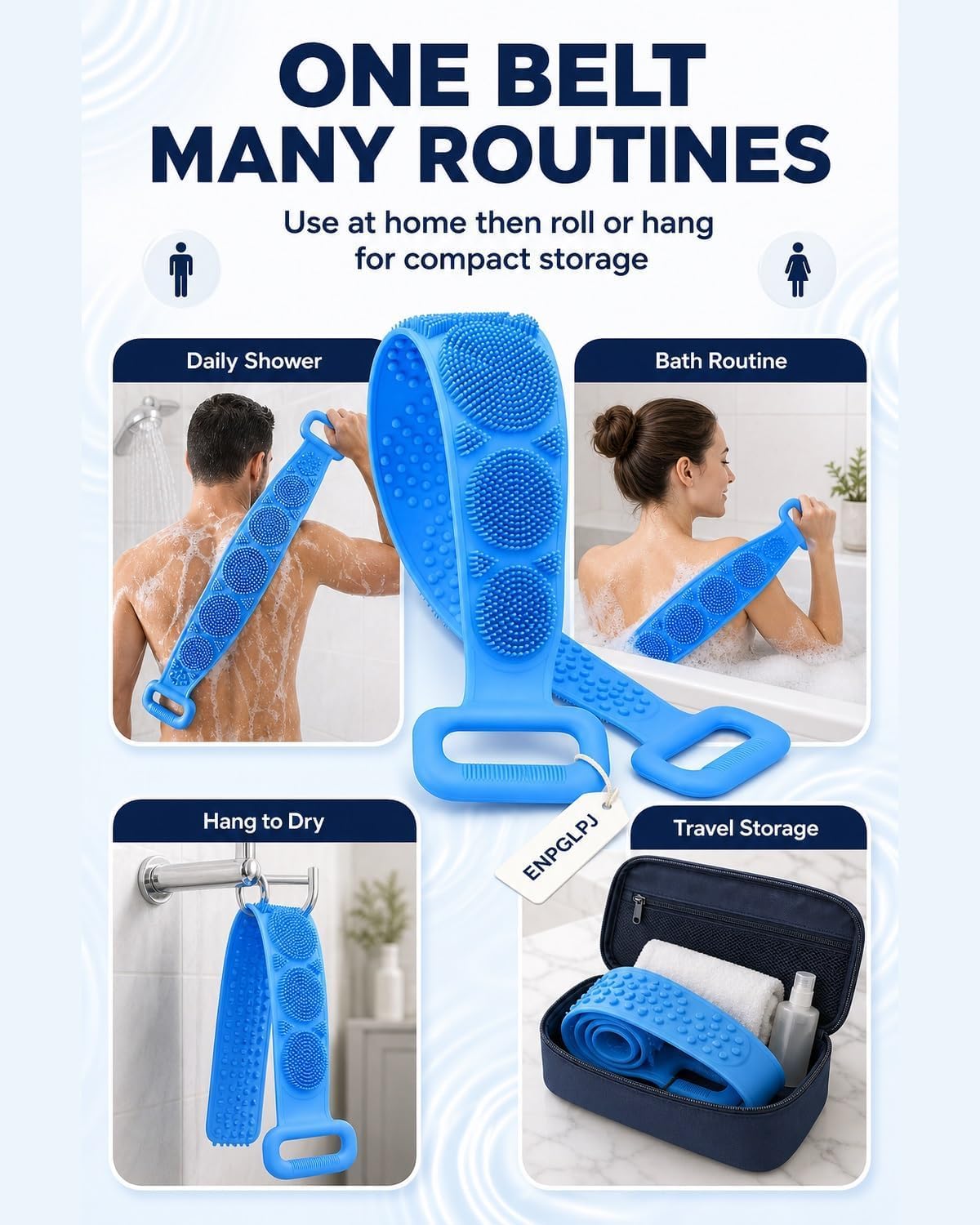 Generic scrubber handle detail showing non-slip strap and comfortable grip