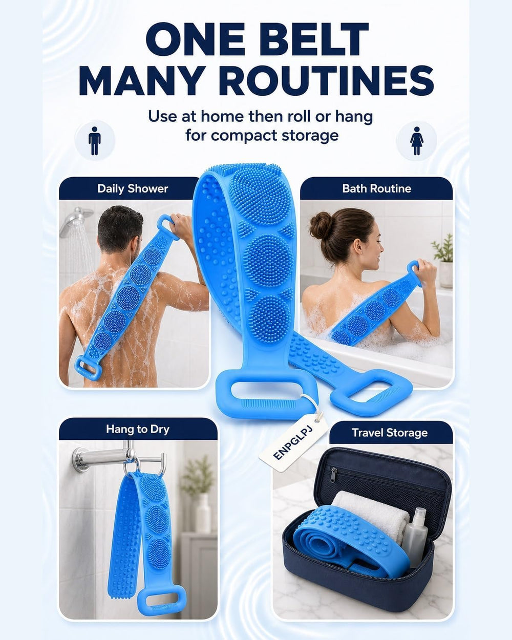Generic scrubber handle detail showing non-slip strap and comfortable grip