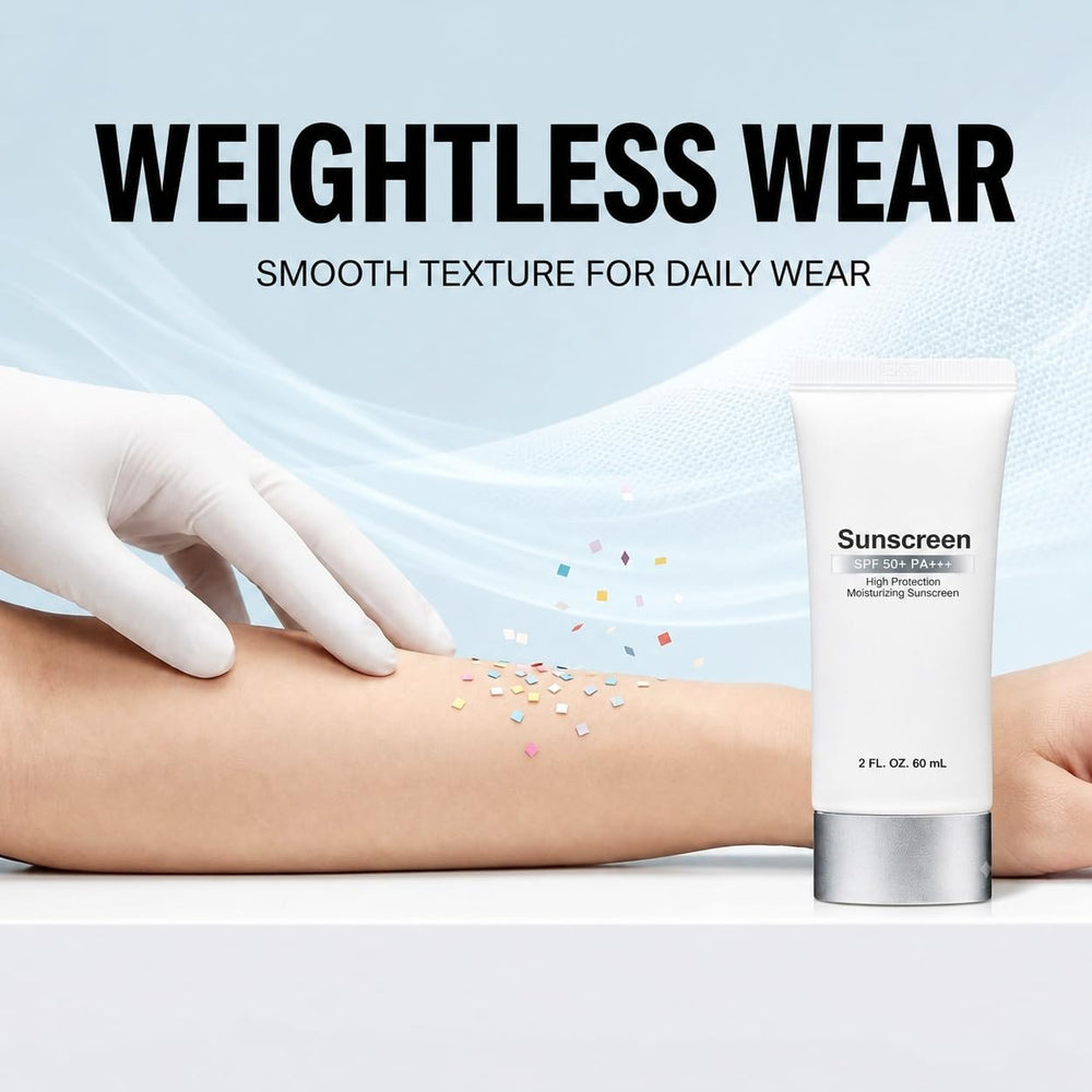 Generic model applying tinted sunscreen offering natural coverage benefit