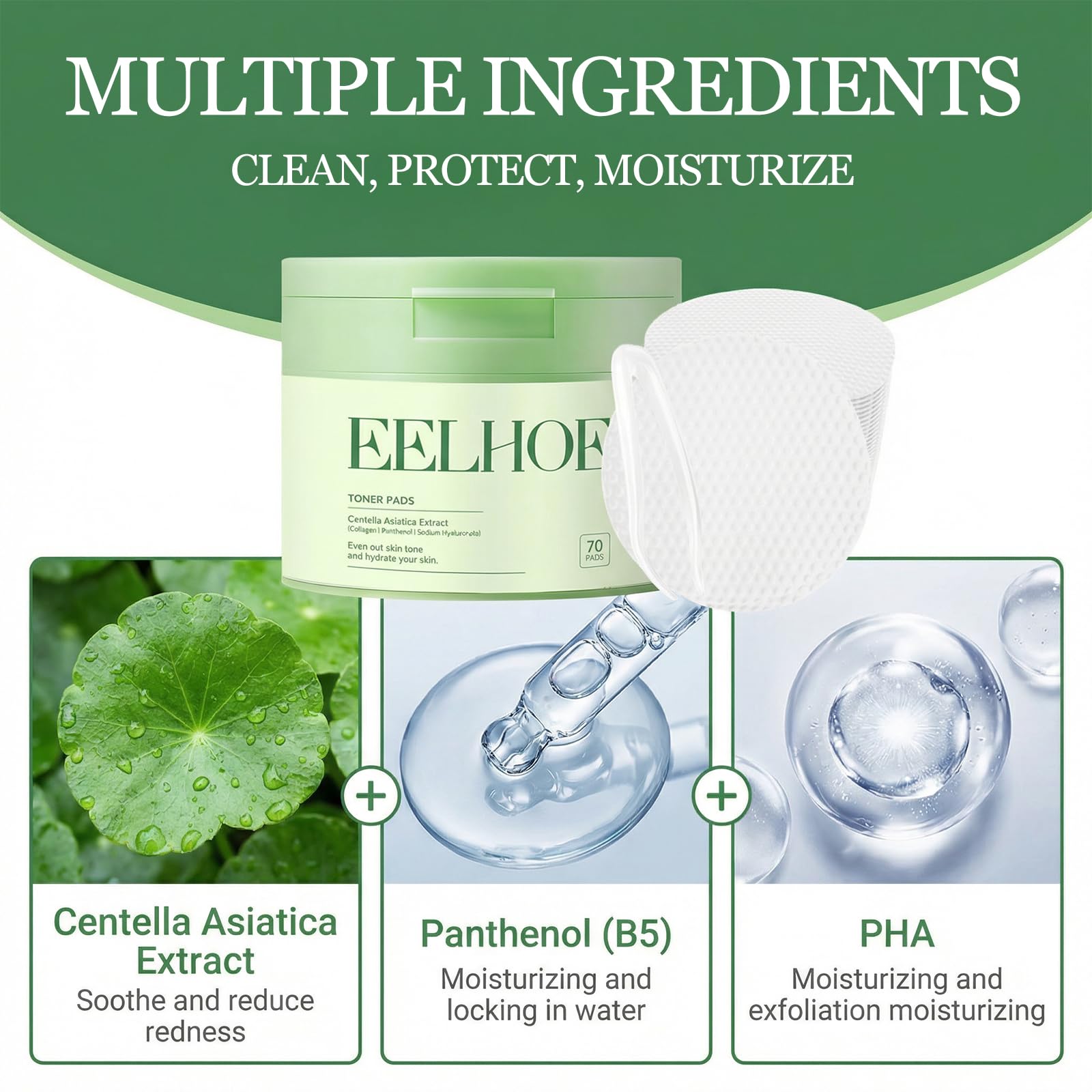 Generic toner pads in travel bag showing compact design for on-the-go refreshing benefit