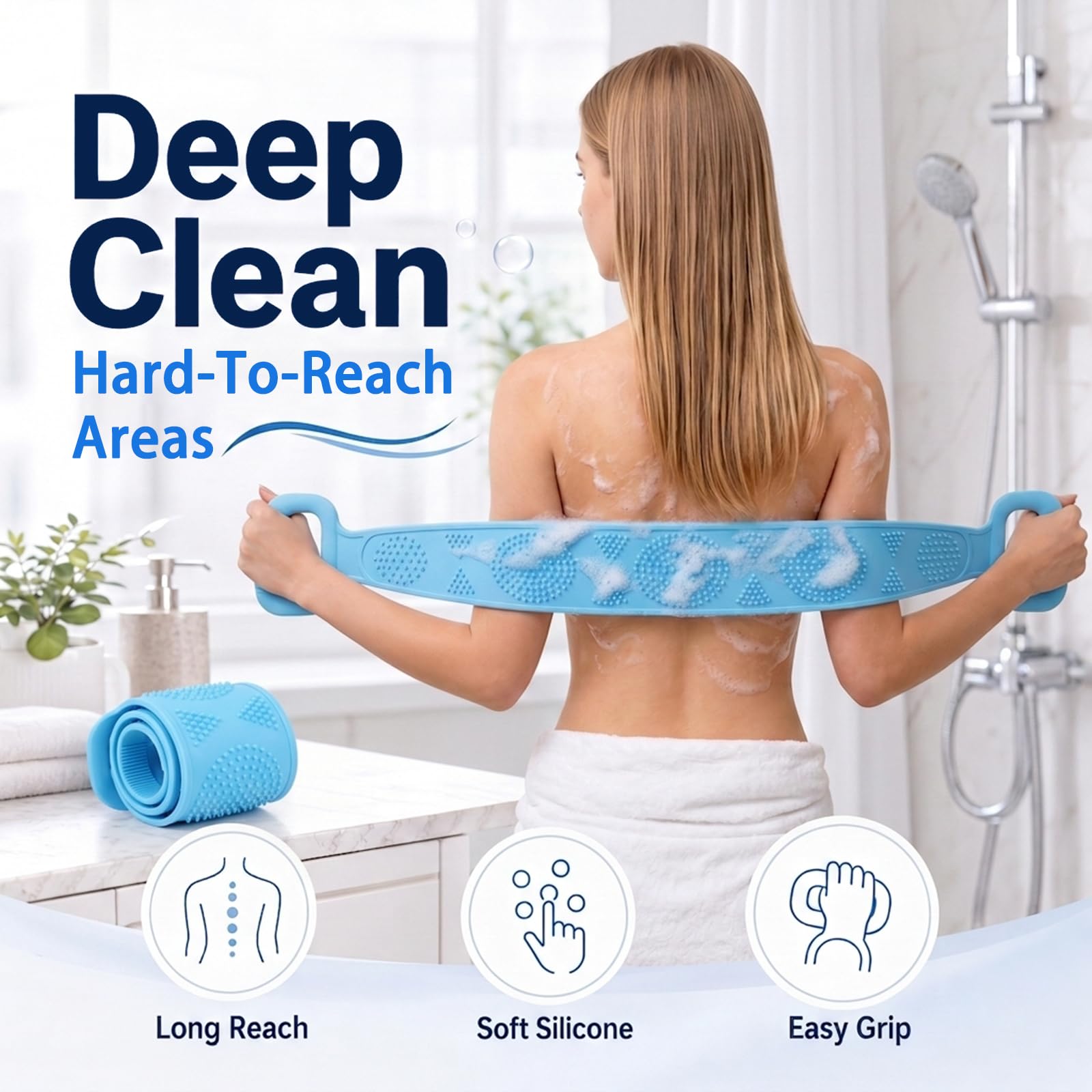 Generic rolled scrubber in travel bag, compact for trips