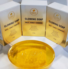 Generic soap front packaging showing bar and benefits