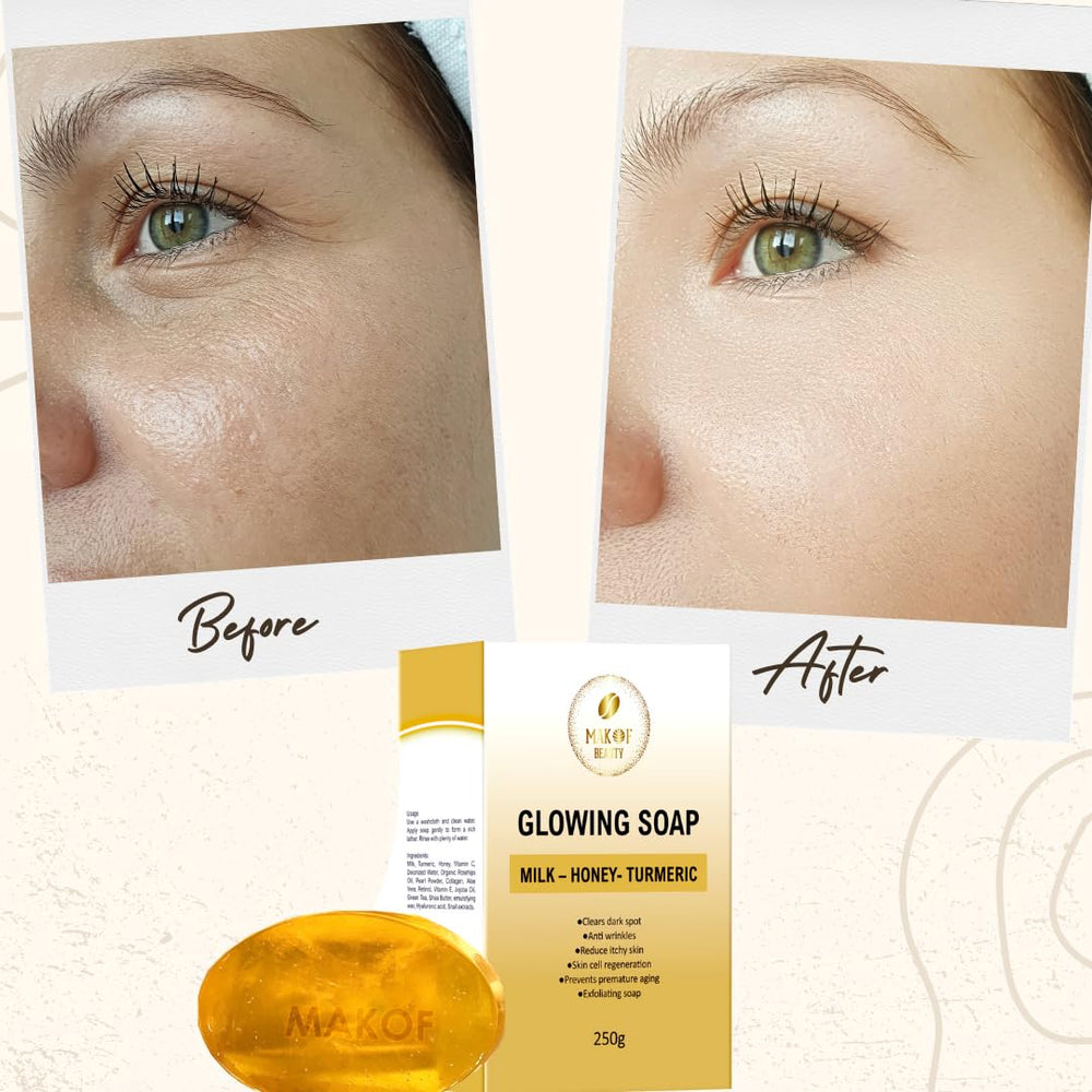 Generic turmeric root display emphasizing natural brightening ingredient