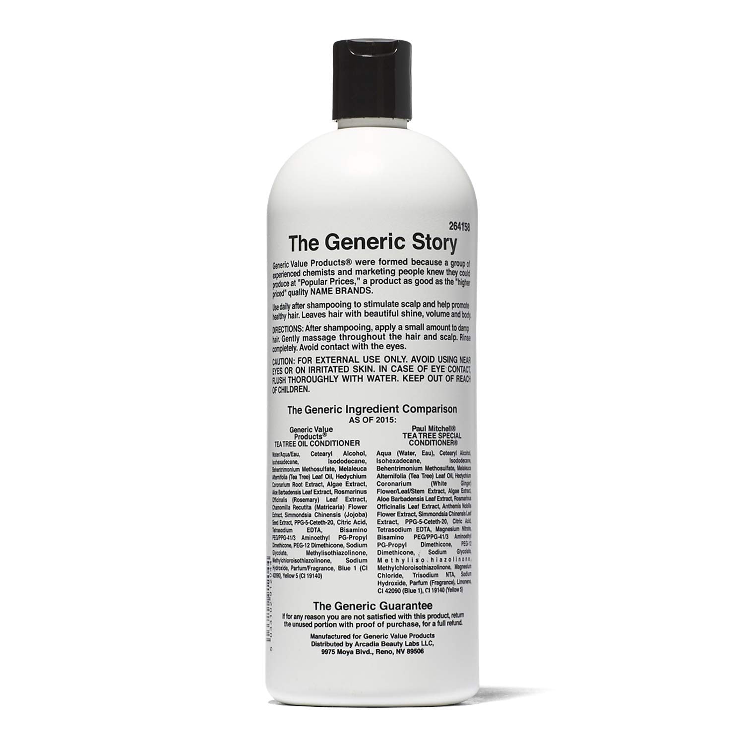 Generic Value Products conditioner texture pouring from bottle, shows creamy slip benefit