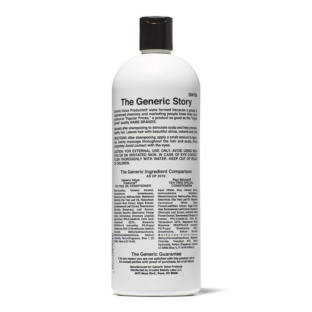 Generic Value Products conditioner texture pouring from bottle, shows creamy slip benefit