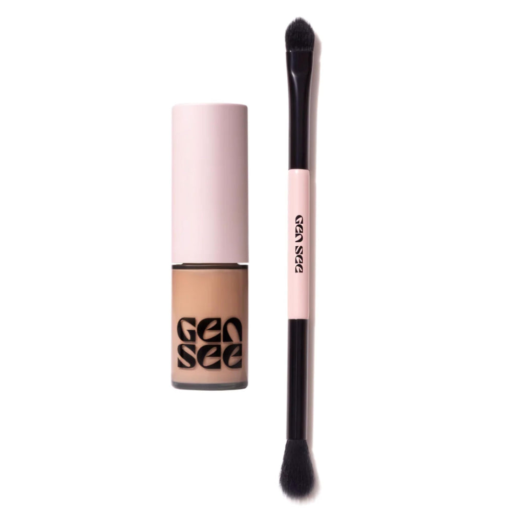 Gen See front packaging showing the linen eye brightening set and neat presentation benefit