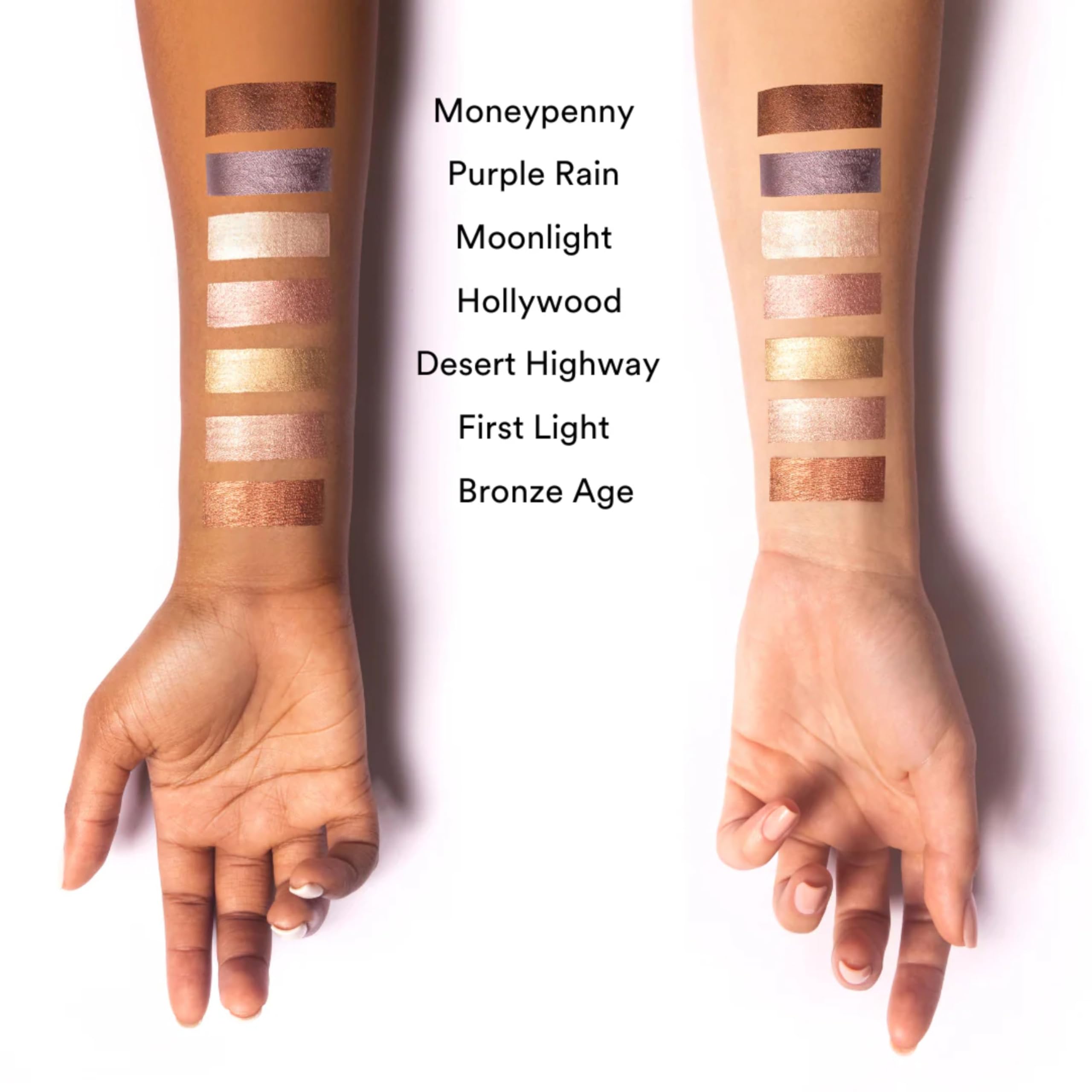 Gen See swatch on eyelid demonstrating reflective finish and wearable shine