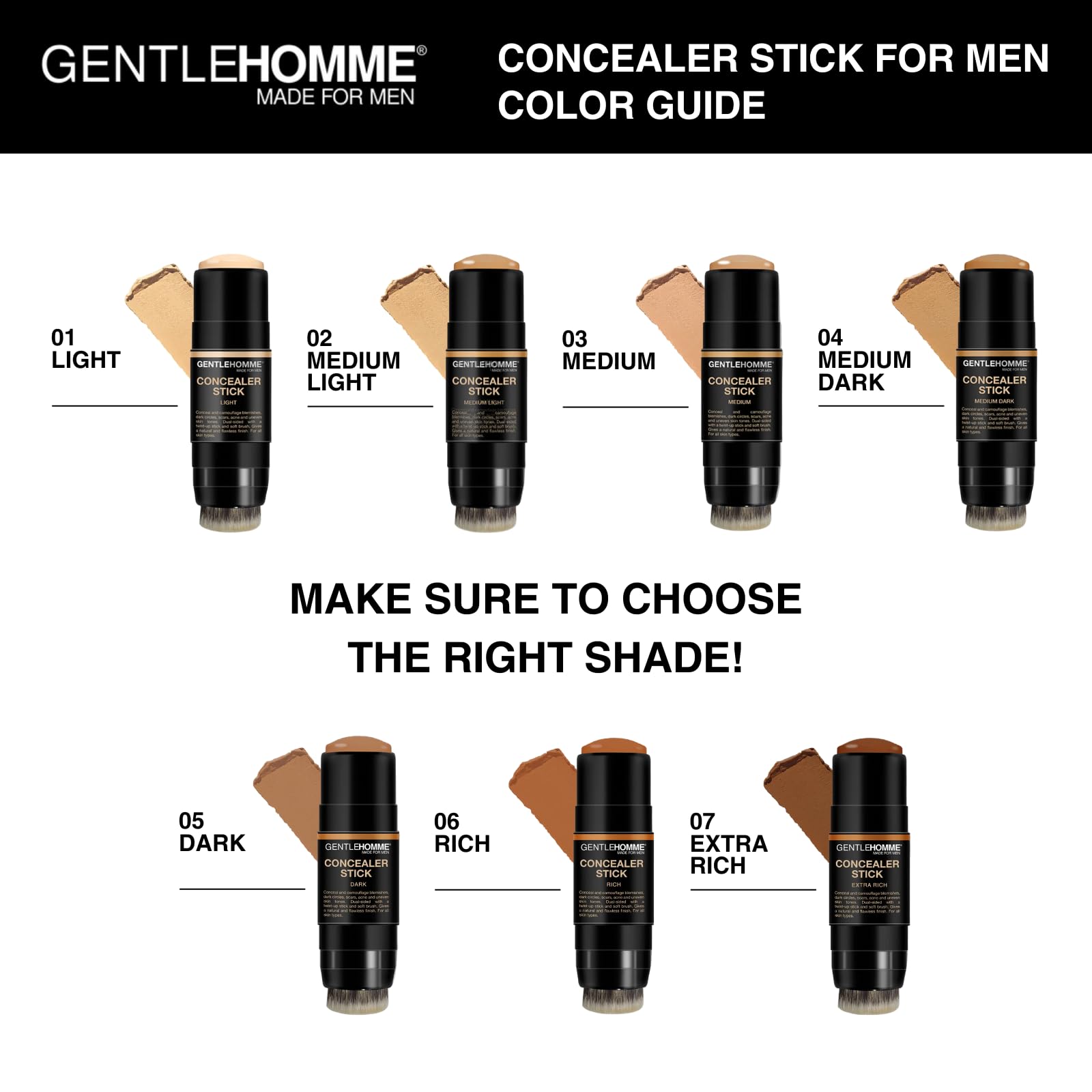 Gentlehomme concealer box back label highlighting ingredients and product details