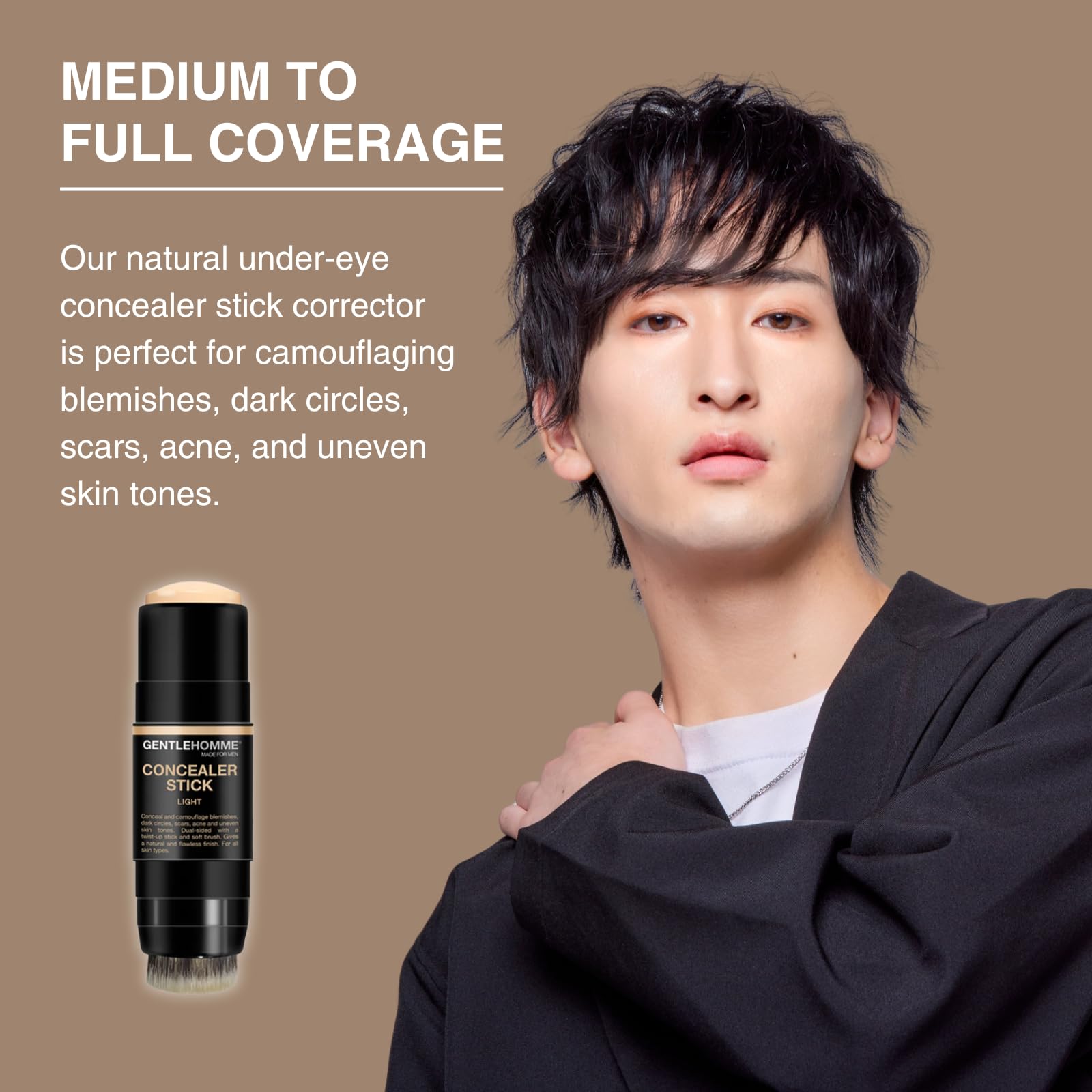 Gentlehomme concealer creamy texture close-up demonstrating smooth blendability