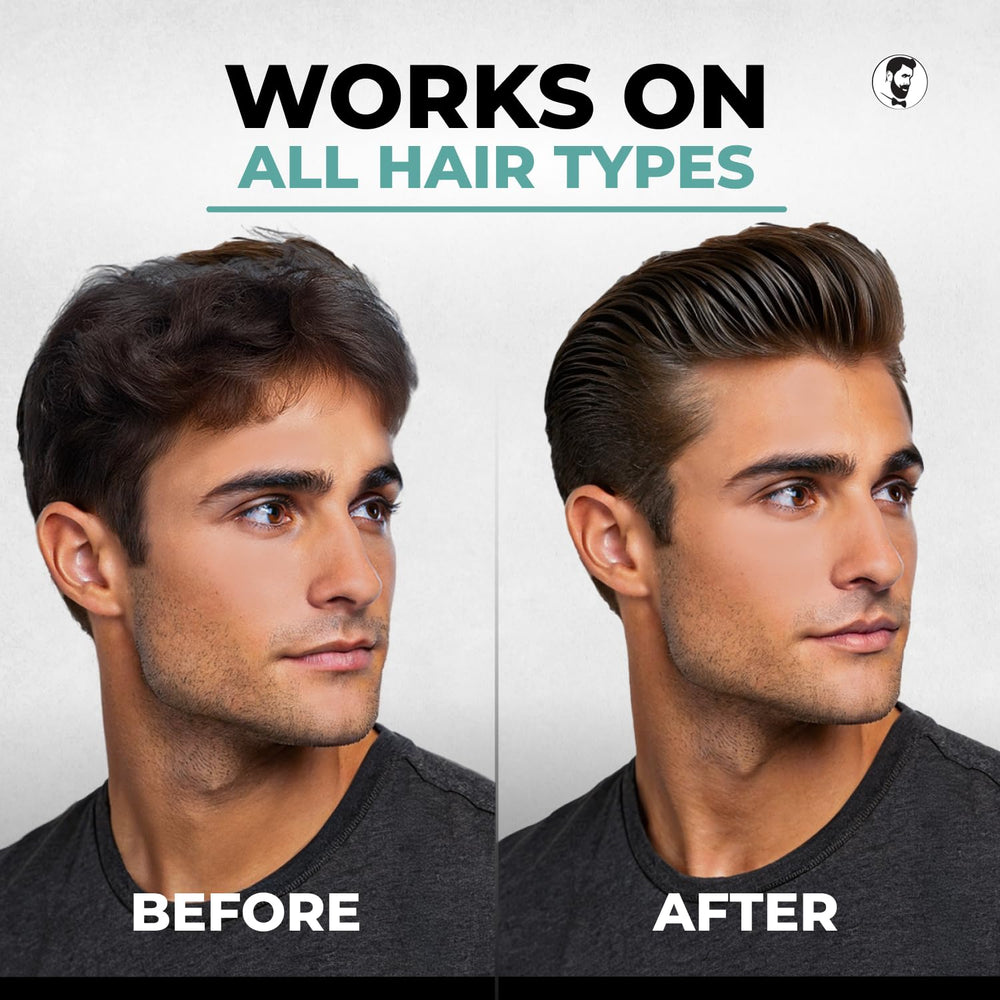 Gentlemen Republic before and after hair showing reduced frizz and control