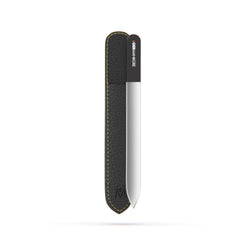 GERMANIKURE black glass nail file front view showing sleek design and precise shaping benefit