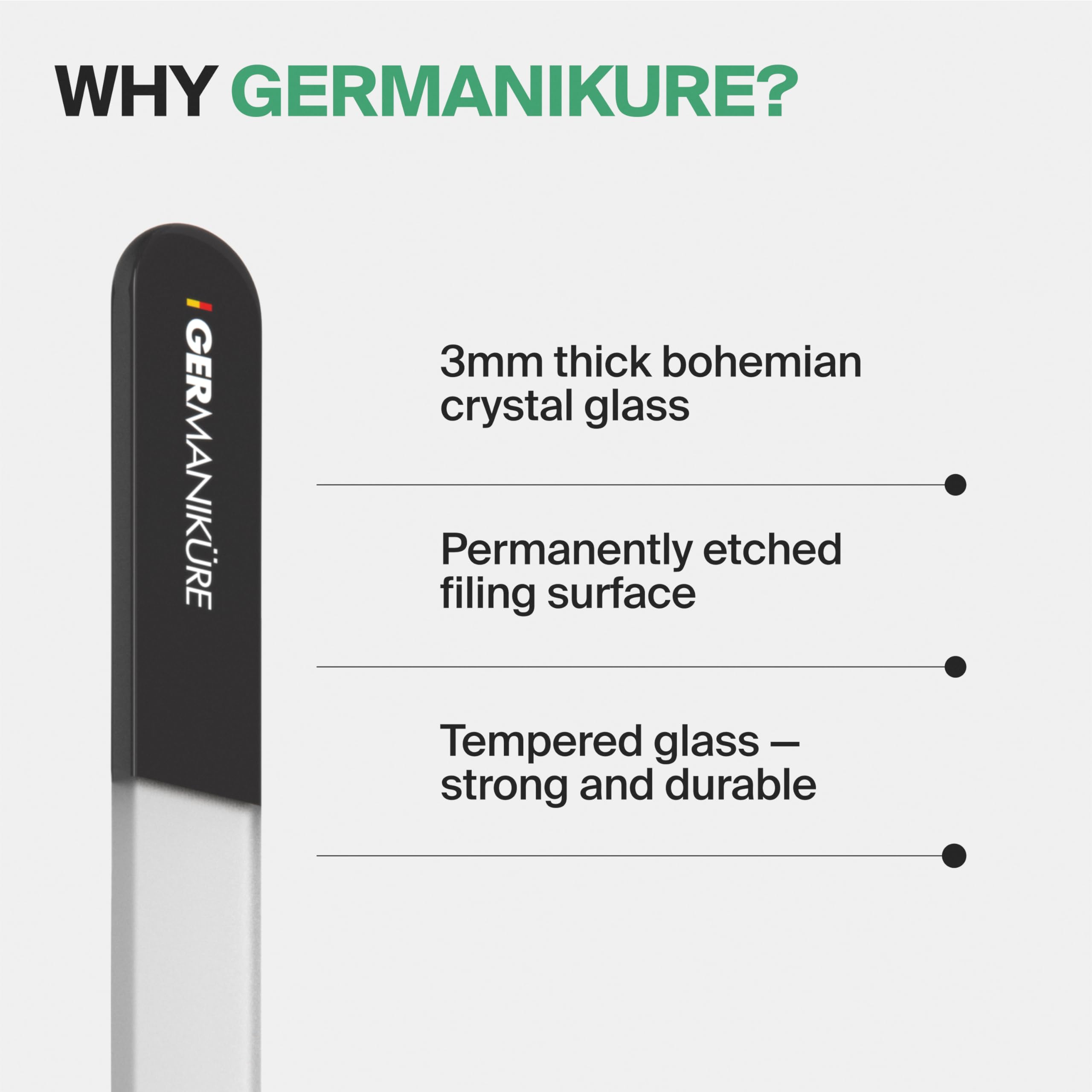 GERMANIKURE correcting polish edge with glass file for neater nail art finish