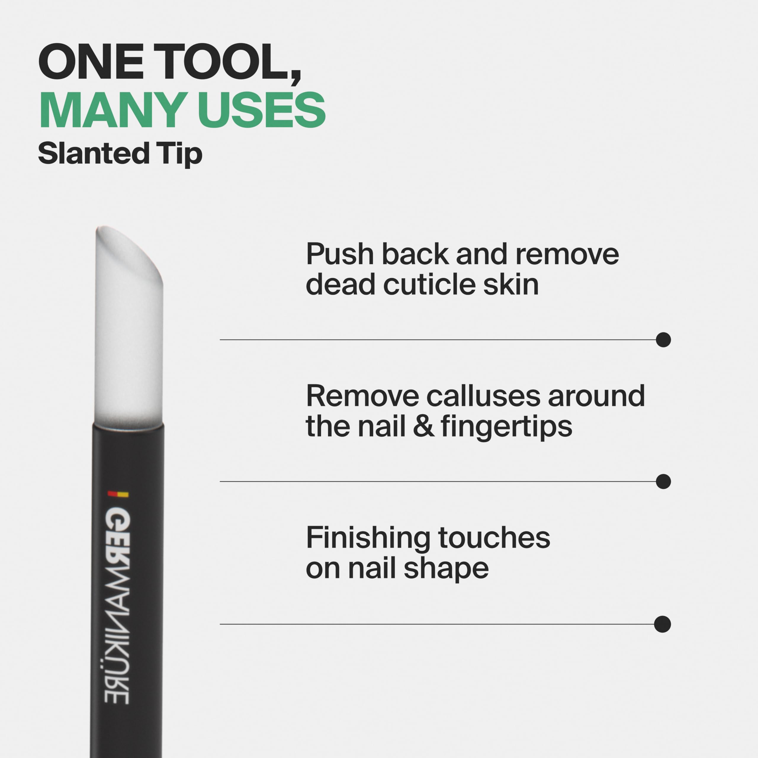 GERMANIKURE handle texture detail highlighting comfortable grip for steady use