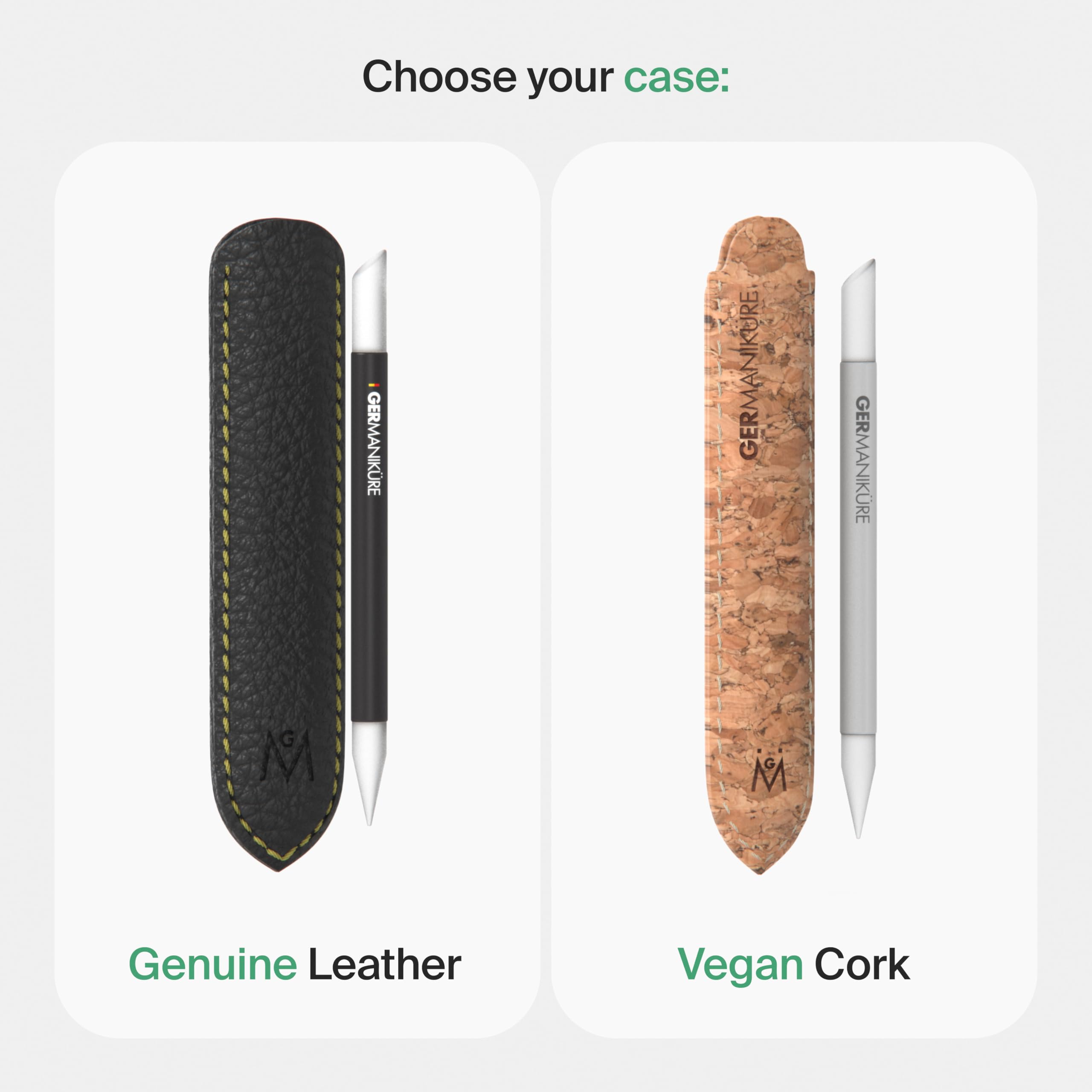 GERMANIKURE leather sleeve protecting glass tool and preventing tip damage
