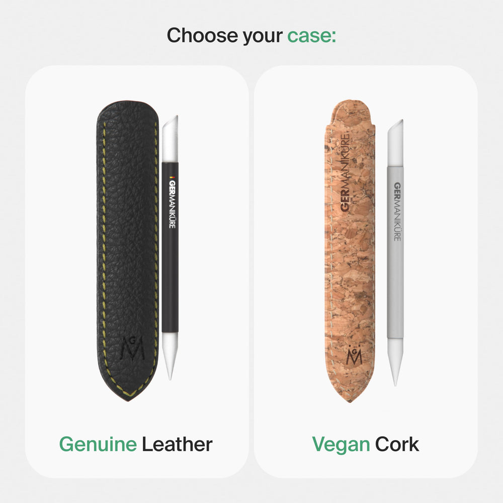 GERMANIKURE leather sleeve protecting glass tool and preventing tip damage