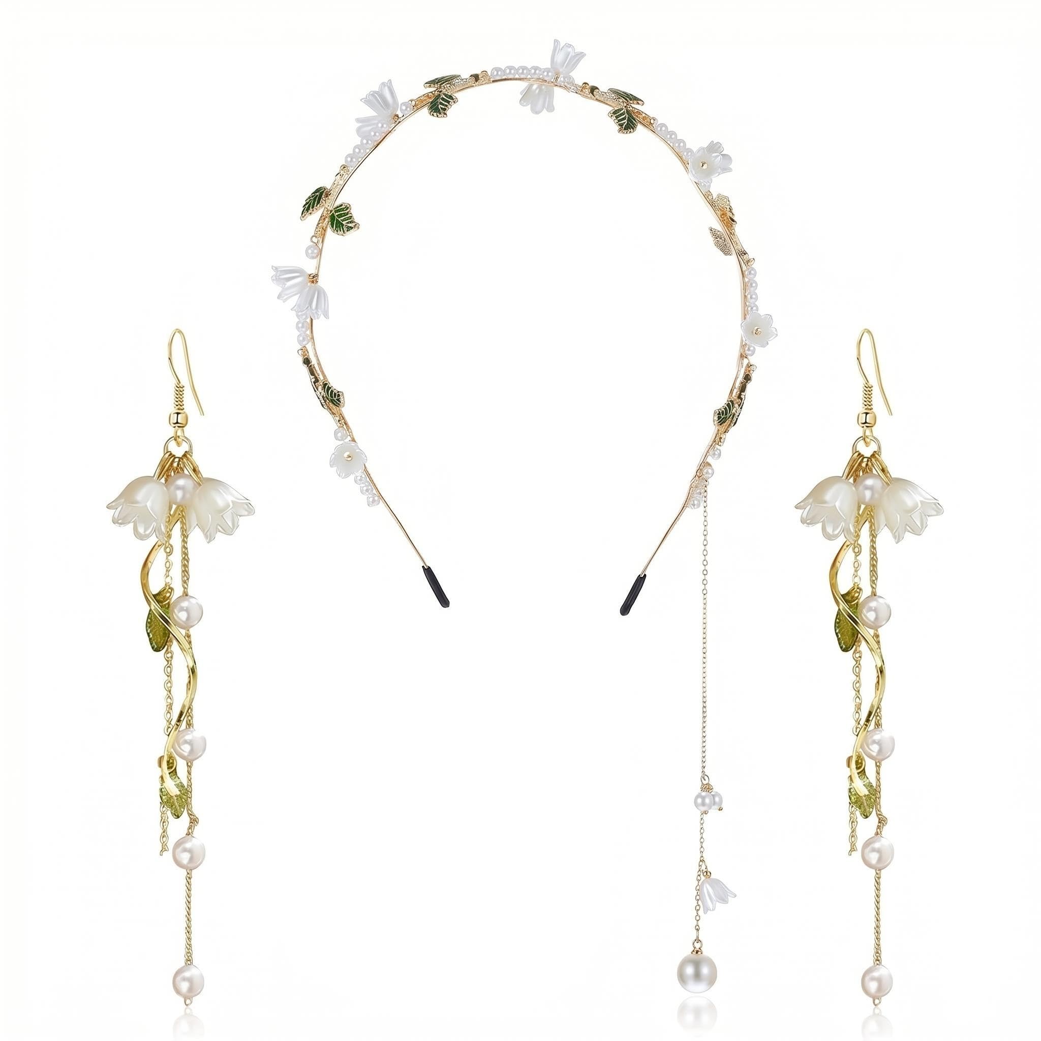 Gesranxs floral headband front view showing vintage charm and secure fit